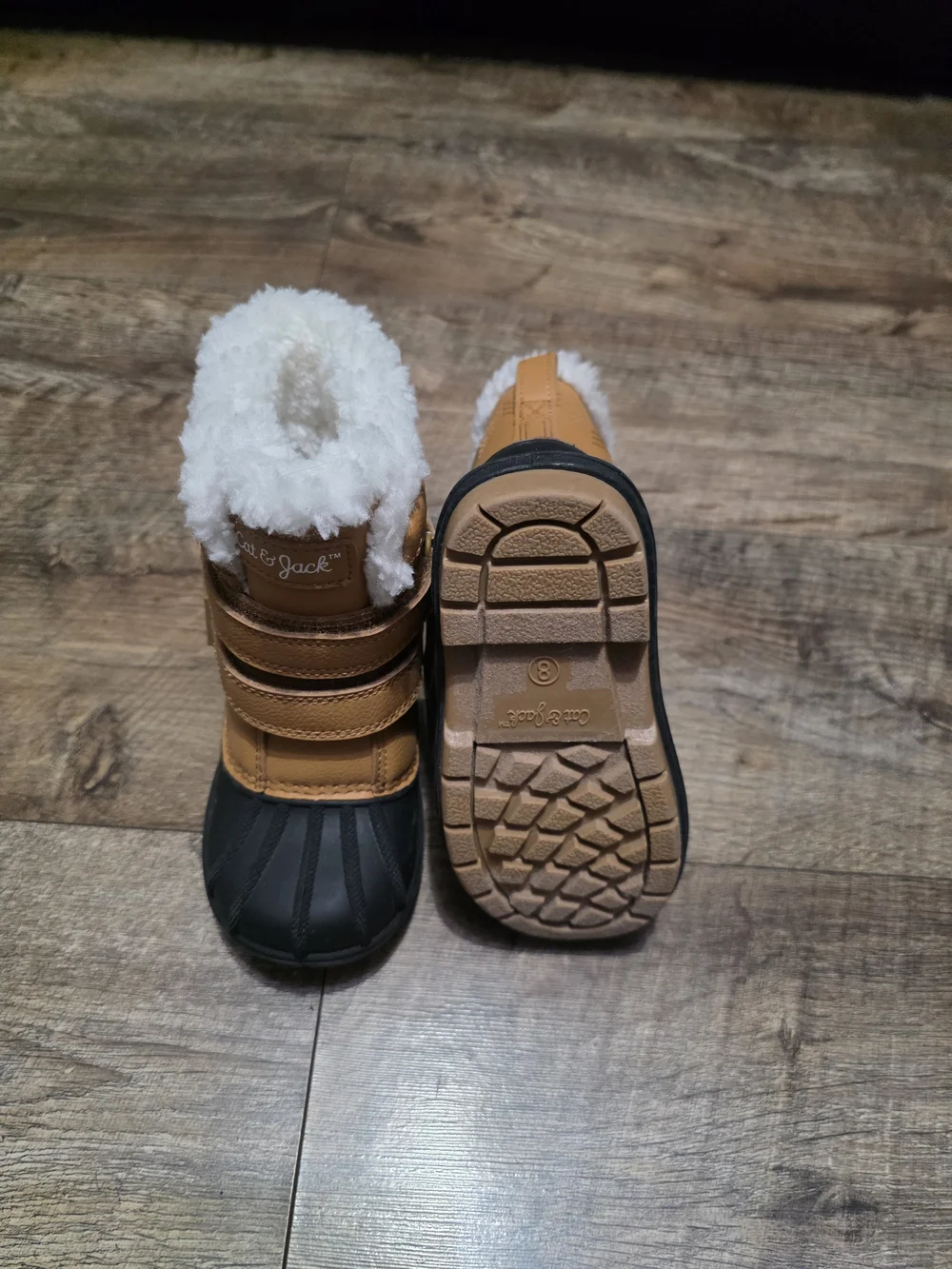 Cat & Jack Tan & Black Winter Boots Toddler 8